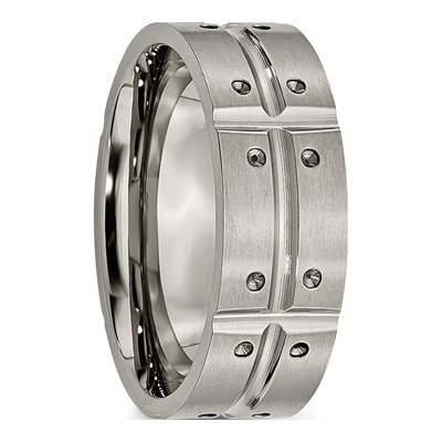 Titanium 8mm Grooved Wedding Band – view 5