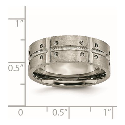 Titanium 8mm Grooved Wedding Band – view 7