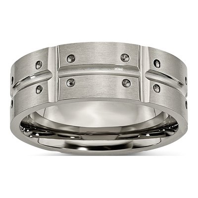 Titanium 8mm Grooved Wedding Band