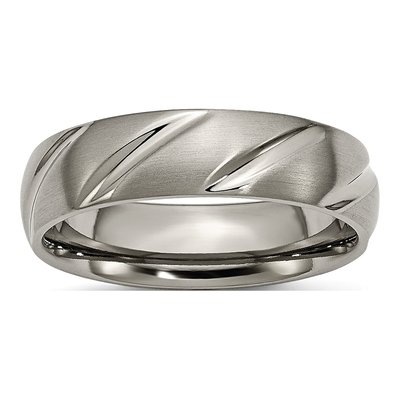 Titanium 6mm Swirl Wedding Band