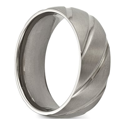 Titanium 8mm Swirl Wedding Band – view 6
