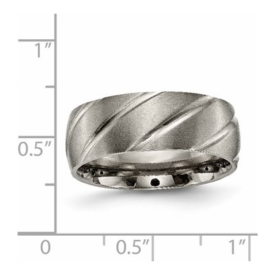 Titanium 8mm Swirl Wedding Band – view 8