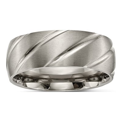 Titanium 8mm Swirl Wedding Band