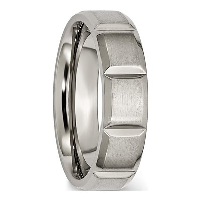 Titanium 6mm Grooved Wedding Band – view 6