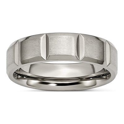 Titanium 6mm Grooved Wedding Band