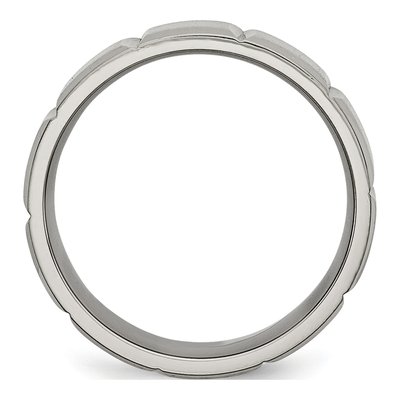 Titanium 8mm Grooved Wedding Band – view 4