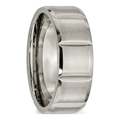 Titanium 8mm Grooved Wedding Band – view 6