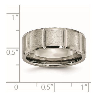 Titanium 8mm Grooved Wedding Band – view 8