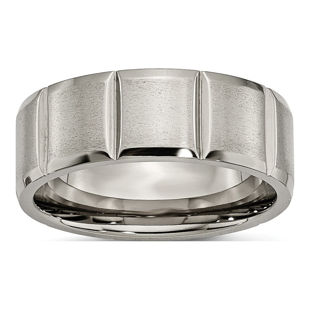 Titanium 8mm Grooved Wedding Band