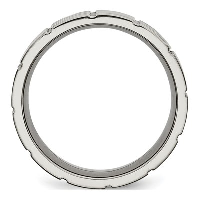 Titanium 8mm Notched Wedding Band – view 3