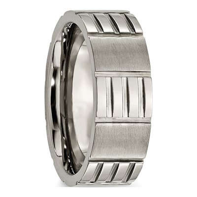 Titanium 8mm Notched Wedding Band – view 5