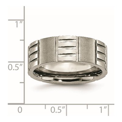 Titanium 8mm Notched Wedding Band – view 7