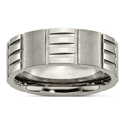 Titanium 8mm Notched Wedding Band