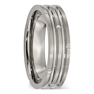Titanium 6mm Grooved Wedding Band – view 5