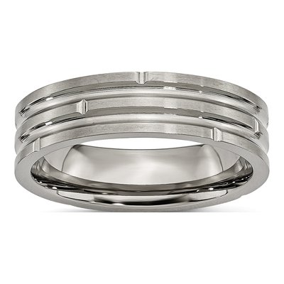 Titanium 6mm Grooved Wedding Band