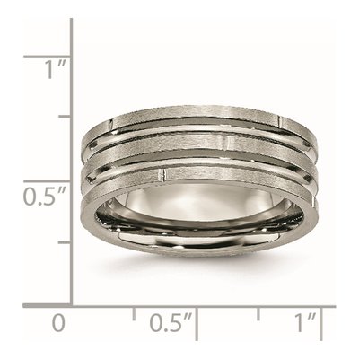 Titanium 8mm Grooved Wedding Band – view 7