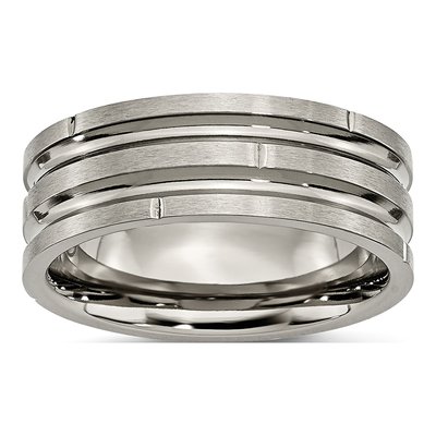 Titanium 8mm Grooved Wedding Band