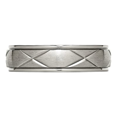 Titanium 6mm X-Design Wedding Band – view 4