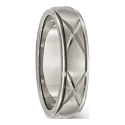 Titanium 6mm X-Design Wedding Band – view 5