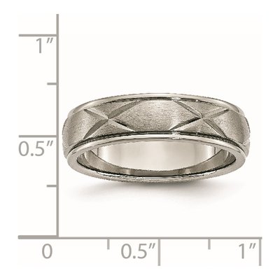 Titanium 6mm X-Design Wedding Band – view 7