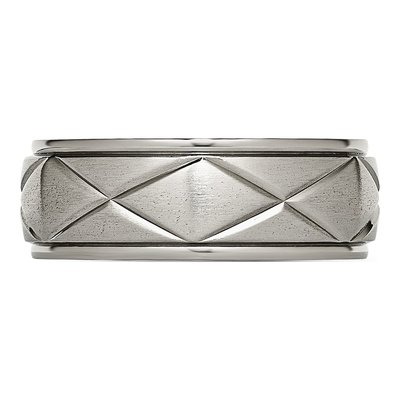 Titanium 8mm X-Design Wedding Band – view 4