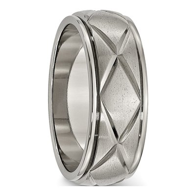 Titanium 8mm X-Design Wedding Band – view 5