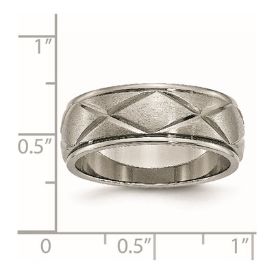 Titanium 8mm X-Design Wedding Band – view 7