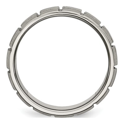 Titanium 8mm Grooved Wedding Band – view 3