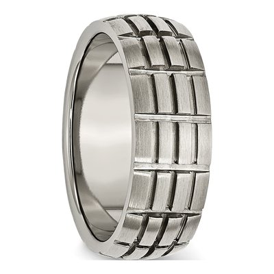 Titanium 8mm Grooved Wedding Band – view 5