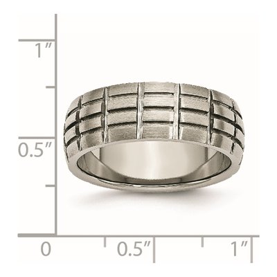Titanium 8mm Grooved Wedding Band – view 7
