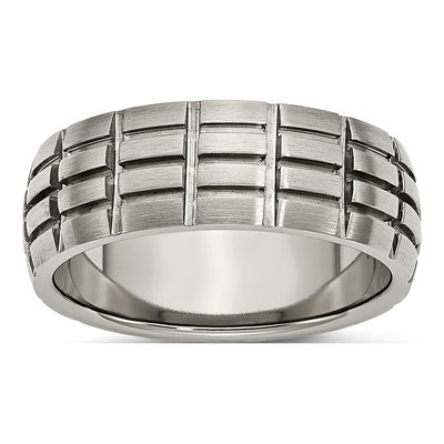 Titanium 8mm Grooved Wedding Band