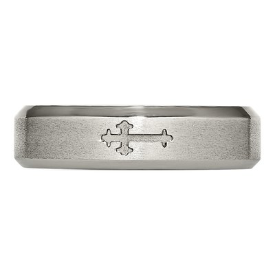 Titanium 6mm Cross Wedding Band – view 6