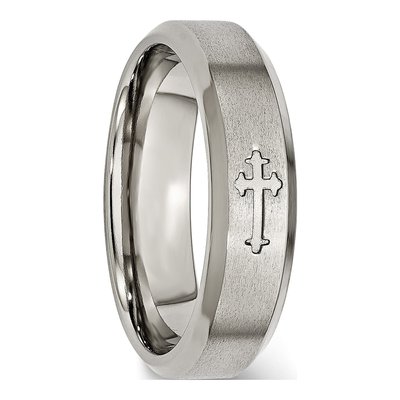 Titanium 6mm Cross Wedding Band – view 7