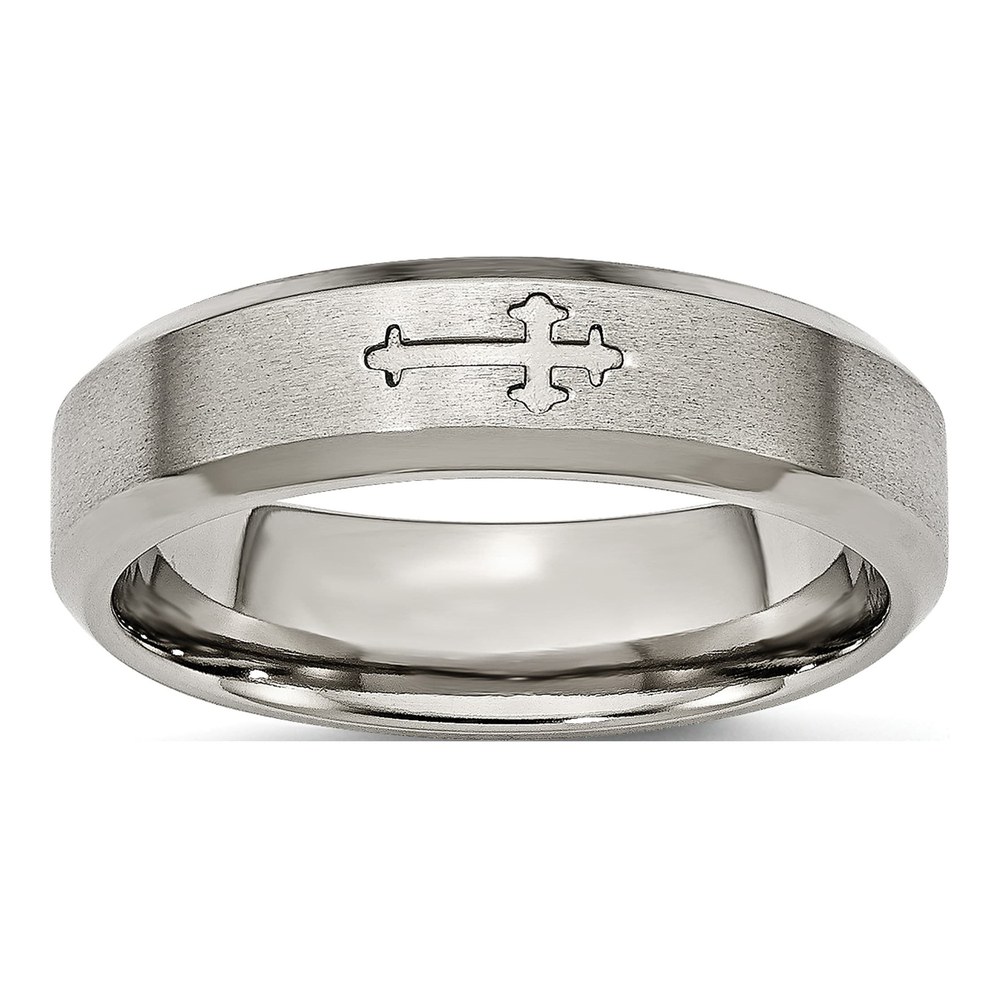 Titanium 6mm Cross Wedding Band