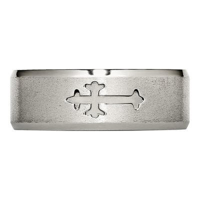 Titanium 8mm Cross Wedding Band – view 6