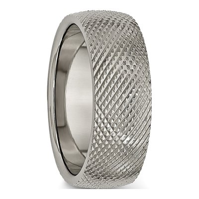 Titanium 8mm Textured Wedding Band – view 5