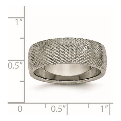 Titanium 8mm Textured Wedding Band – view 7