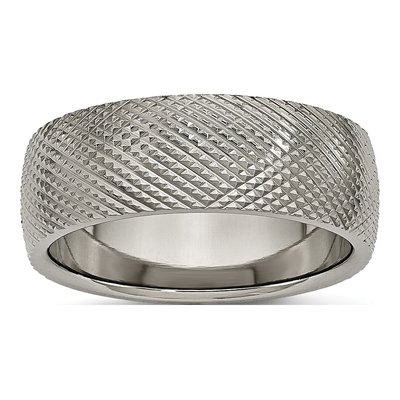 Titanium 8mm Textured Wedding Band