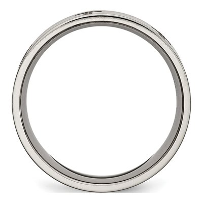 Titanium 8mm Cross Design Wedding Band – view 4