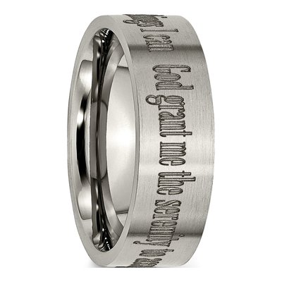 Titanium 8mm Serenity Prayer Wedding Band – view 7