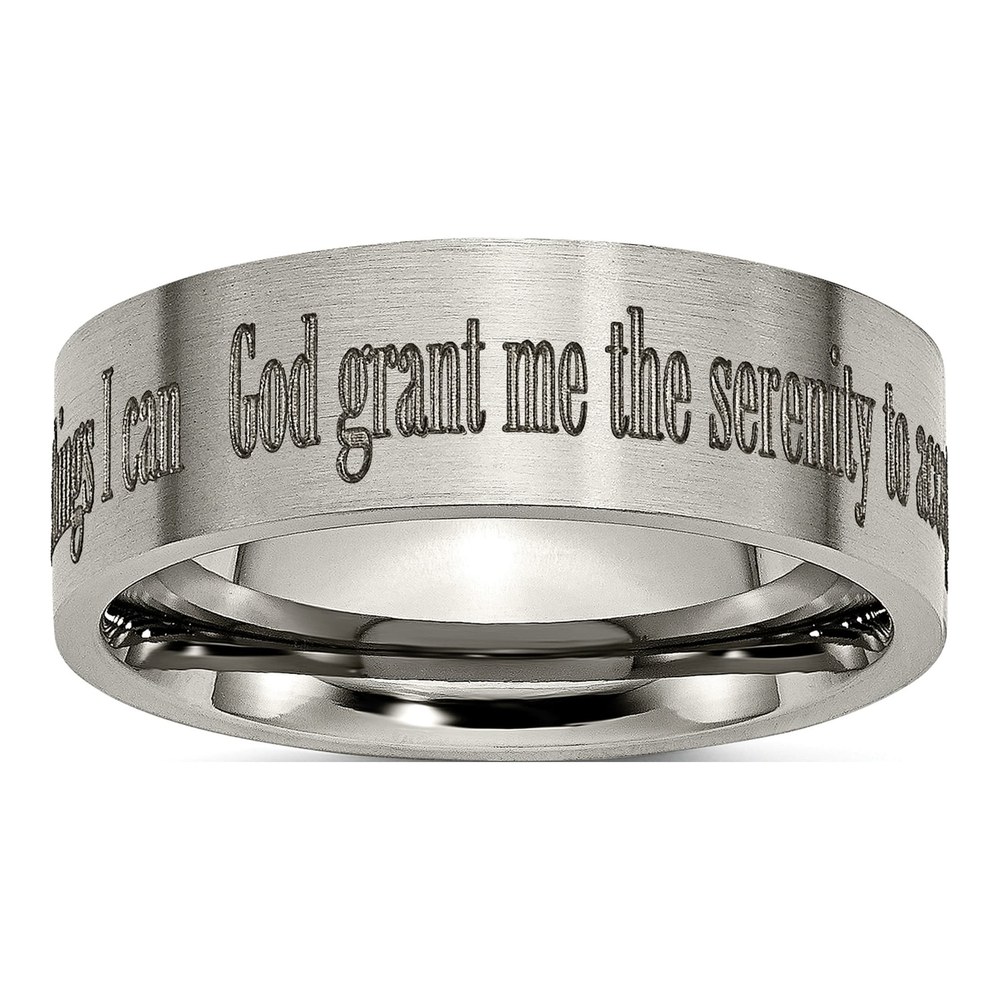 Titanium 8mm Serenity Prayer Wedding Band