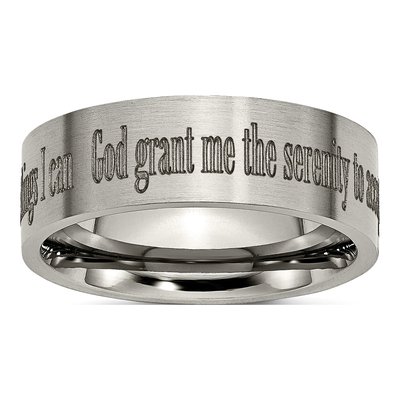Titanium 8mm Serenity Prayer Wedding Band