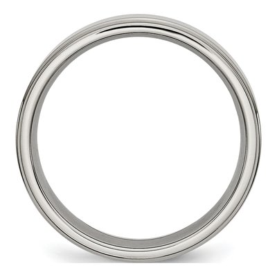 Titanium 6mm Ridged Edge Wedding Band – view 3