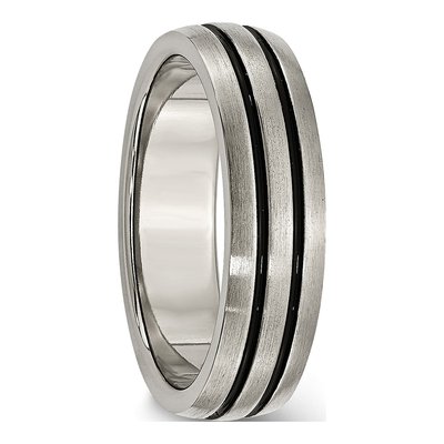 Titanium 6mm Grooved Wedding Band – view 5