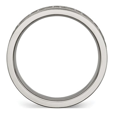 Titanium 6mm Greek Key Wedding Band – view 3