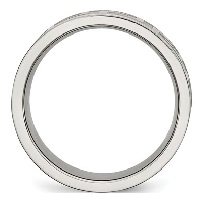 Titanium 8mm Greek Key Wedding Band – view 3