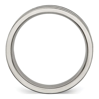 Titanium 6mm Black Enamel Flat Wedding Band – view 4