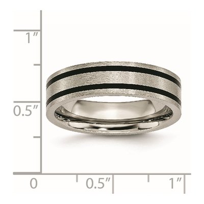 Titanium 6mm Black Enamel Flat Wedding Band – view 8