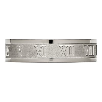 Titanium 6mm Roman Numeral Wedding Band – view 4