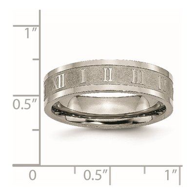 Titanium 6mm Roman Numeral Wedding Band – view 7